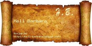 Hell Barbara névjegykártya